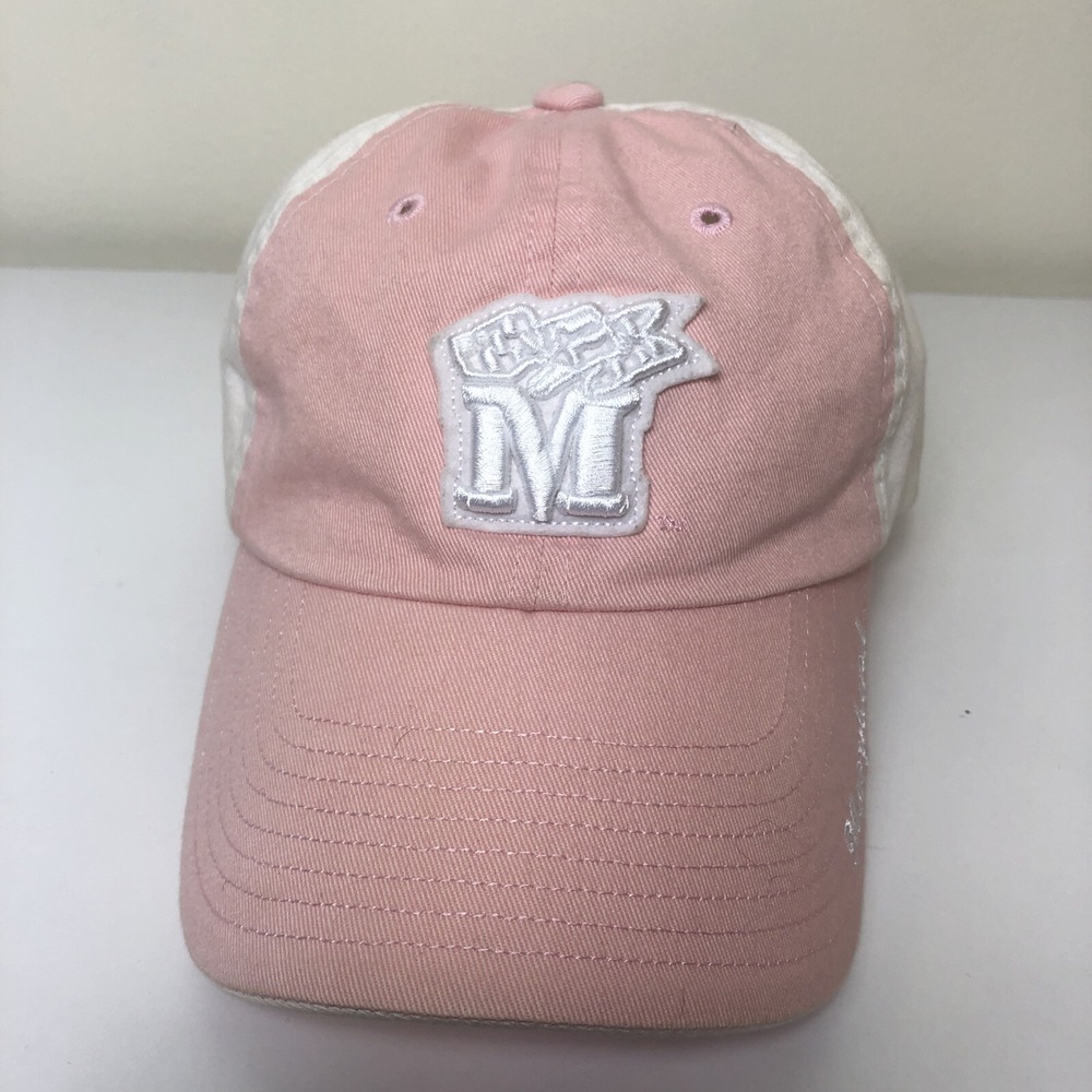 Maryland Terrapins Top Of The World Flag Strapback Hat Cap Women's Pink White